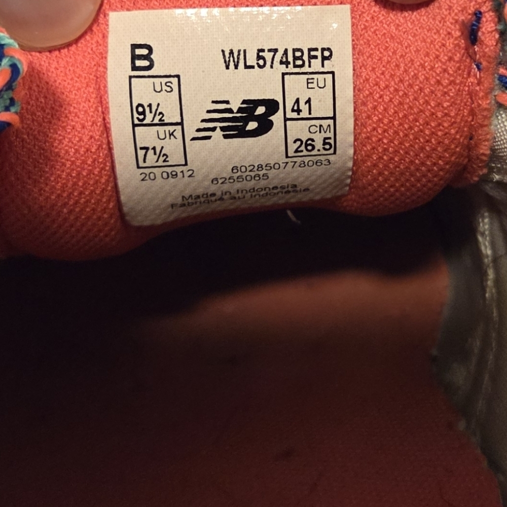 New Balance 574 Blue Candy Sneakers Shoes Colorful Women's 9.5 Lace Up Trainers - Picture 5 of 7